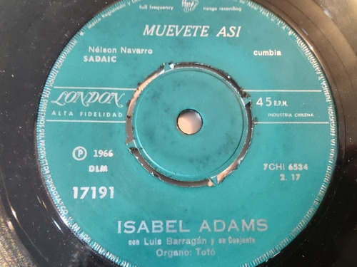 Vinilo Single De Isabel Adams Por Creer En Ti ( K117-q30