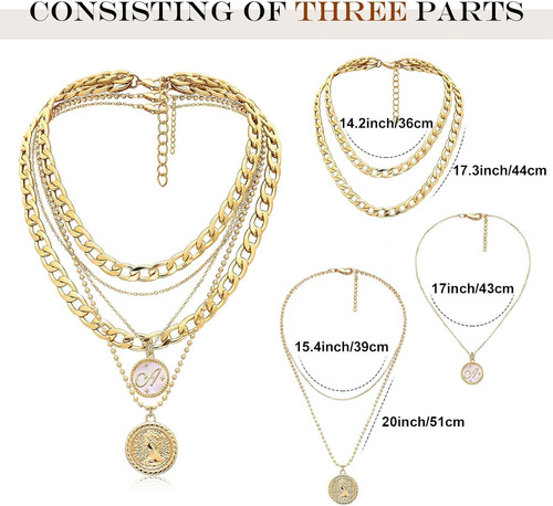 Mjartoria Collares De Oro En Capas Para Mujer C...