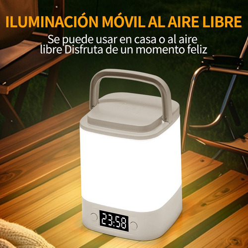 Lámpara Tricolor Led Con Reloj Electrónico, Lámpara Nocturna