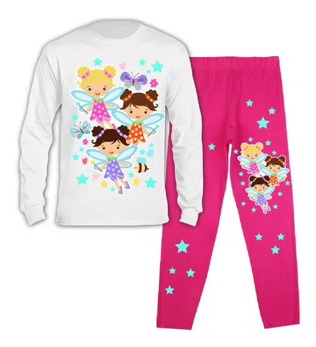 Pijama Largo Niñas Hadas Brilla Oscuridad - Nube Chile