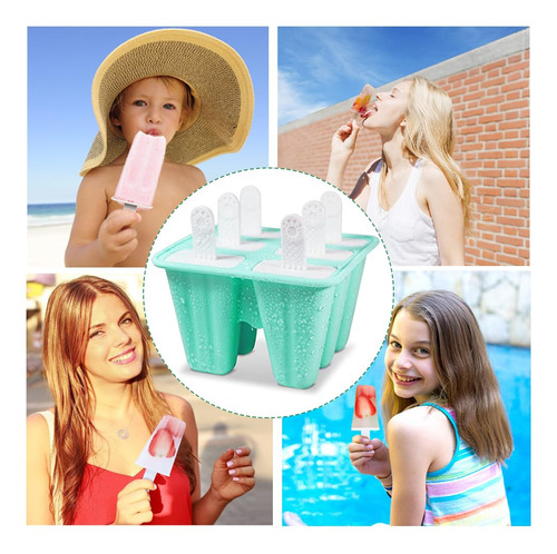 Moldes For Paletas, Moldes Reutilizables For Helado De 6