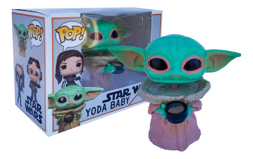 Funko Pop Animación Baby Yoda Tomando Sopa