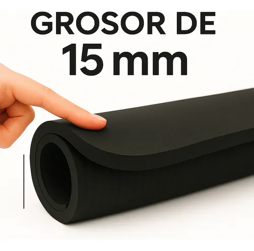 Colchoneta Para Yoga Pilates Gimnasia Fitness Gruesa 15mm Negro