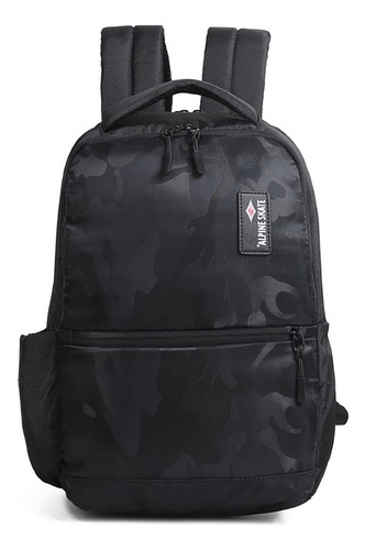 Mochila Alpine Skate Compacta Con Bolsillo Portanotebook Color Negro Diseño De La Tela Lisa