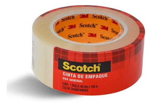 Cinta De Empaque Transparente Scotch 48mm X 150m 1 Pza