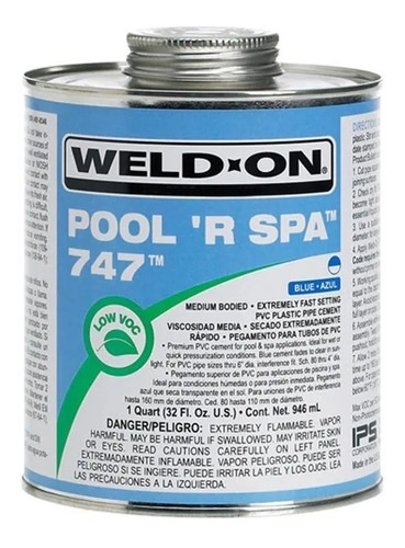 Pegamento Para Pvc 1 Litro, Weld-on 747 Especial Albercas