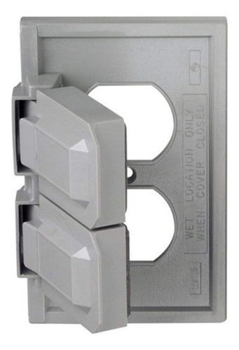 Ds70g-49760gy Leviton Placa Duplex 2 Tapas Intemperie Gris