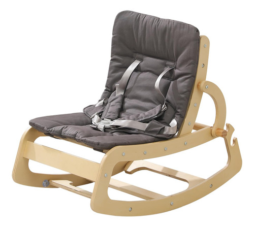 Silla Mecedora De Madera Ajustable 3 En 1 Gris Ergonómica