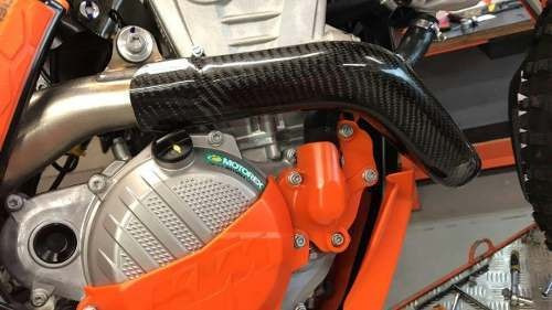 Protetor Descarga Fibra De Carbono Ktm 250 E 350 2017/19