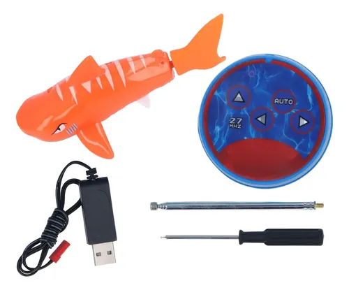 Tiburón Teledirigido Para Niños - Juguete Acuático Con Buceo, Luces LED Y Doble Motor - Mando A Distancia 2.4GHz (OBEST)