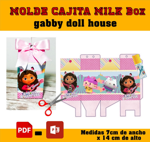 Kit Imprimible Molde Milk Box Gabby Doll House