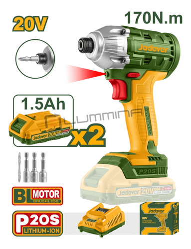 Taladro Inalambrico 20v Bateria Litio 1.5ah Jadever