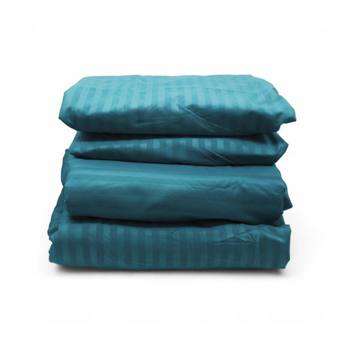 Juego De Sabanas Para Cama Queen Size Azul Petróleo Liso
