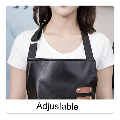 Delantal Impermeable Con Bolsillo Grande, Material De Pu