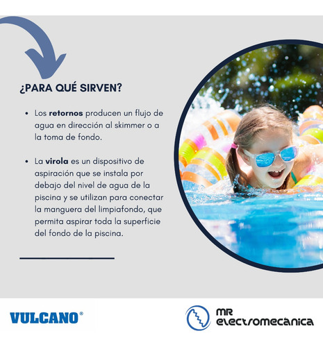 Skimmer Vulcano + Kit Accesorios Para Pileta Fibra Grande