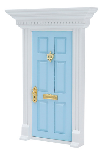 Blue Dollhouse Accessories 1:12 Puerta De Madera Exquisita