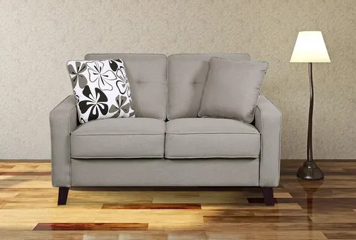 Modern Collection - Sofá Biplaza Tapizado De Lino Con Patas