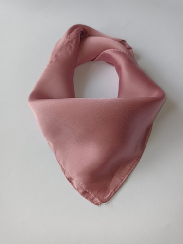 Pañuelo Seda Corto Color Liso Unicolor Rosa Palo