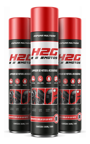 Limpador De Motos Capacete Acessórios H2g Espuma Kit 3un