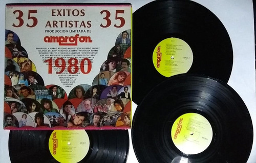 Amprofon 35 Exitos 35 Artistas Lp  Album Triple De Coleccion