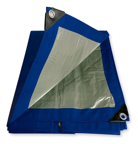 Lona Impermeable Polietileno 1.52 X 2.13 M Azul Fondo Plata