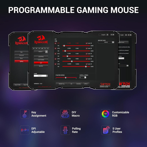 Mouse Para Jogos Redragon, Mouse Para Jogos Com Fio De 26.00