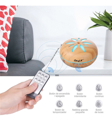 Imagen 3 de 6 de Humidificador Difusor Ultrasonico Aromaterapia Luz Led 550ml