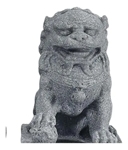 2 Estatuas De Leones Guardianes De Piedra Arenisca