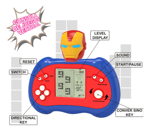 Juguetes Electrónicos Descompresión Clásico Juego De Tetris Color Spider Man
