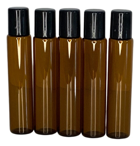 Kit 5 - Vidrinho Roll On Ambar 10ml Resistente Escolha Tampa