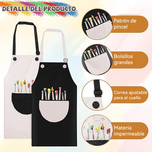 2 Piezas Delantal Infantil Pintura