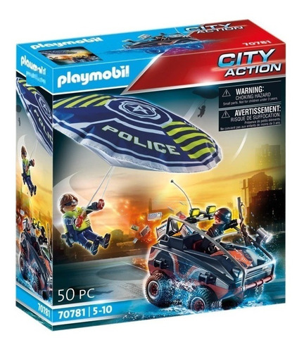 Playmobil Policia Paracaidas Persecucion Anfibio Jeg 70781