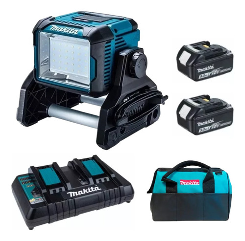 Combo Refletor Led Dml811 + Carregador + 2bat 3ah - Makita