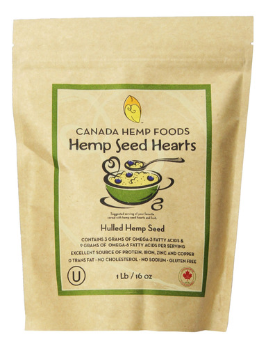 Canada Hemp Foods, Corazn De Semillas De Camo Natural, Bolsa