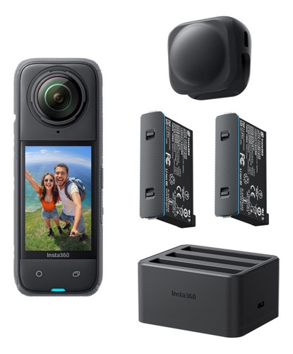 Insta360 X4 360 8k Camara + 2 Baterias + Cargador + Lens Cup Negro