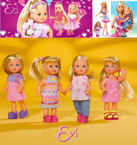 Boneca Evi Love Bebê Irmã Filha Da Barbie Kelly + Acessórios