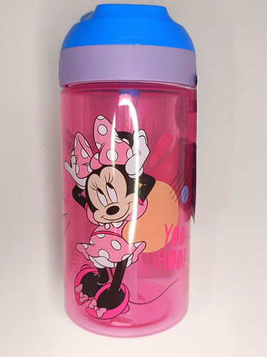 Botella De Agua Popote Antiderrames Minnie Mouse 450ml Zak!