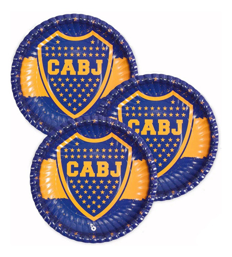 Platos Para Cumpleaños X 10u - Boca Juniors Cotillón