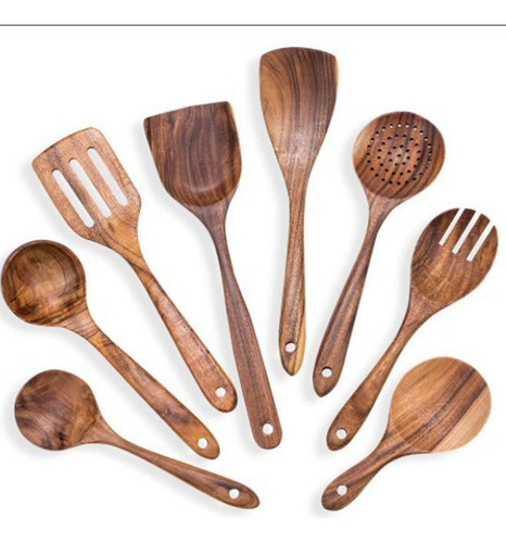 Cz Cuchara Teca For Cocina, Espátula Madera, Utensilios Y