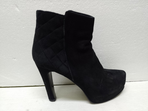 Botas De Gamuza Negras N° 39 De Mujer Taco 11cm. Muy Buenas (Usado)