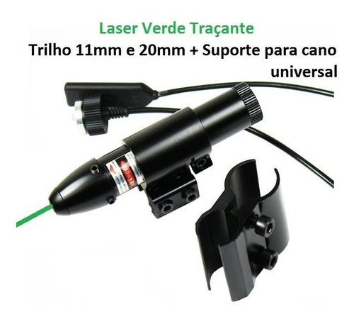Laser Verde Óptico Mira Traçante Trilho E Cano Universal Caç