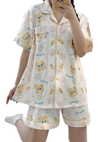 Pijama De Bob Esponja Sencillo De Verano Bonito A La Mod