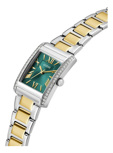 Reloj Guess Bonnie Mujer Verde Correa Bitono Bisel Plateado
