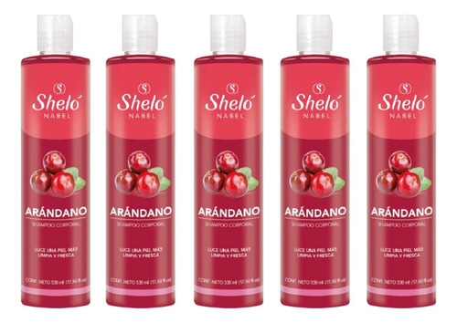 5 Pack Shampoo Corporal De Arándano Shelo