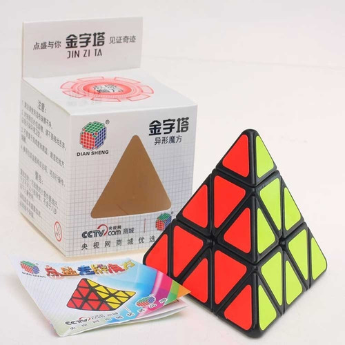 Cubo Mágico Profissional 3x3x3 Pyraminx Pirâmide Dian Sheng Cor da estrutura Preto