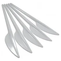 Comprar Pack 100 Cuchillos Desechables Blanco, Cuchillos Plásticos