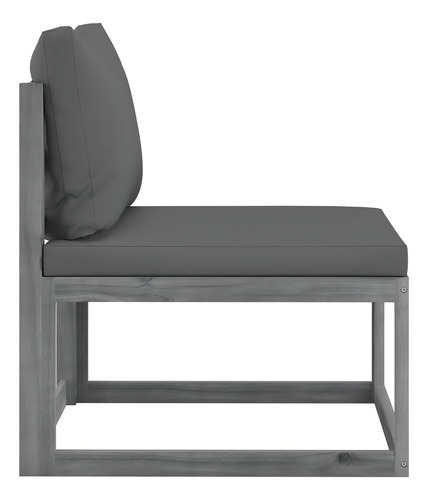 Sala Lounge De Jardín De 6 Pza De Madera De Acacia M3 Color Gris