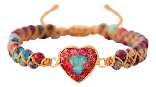 Pulsera Con Forma De Corazón De Jaspe «i Love You Forever»