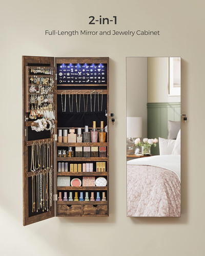 Gabinete Colgante De Joyería, Gabinete De Pared Con Luces In