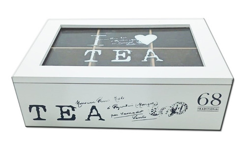 Caja Organizadora 6 Div Té Infusión Madera Pettish Online Cg